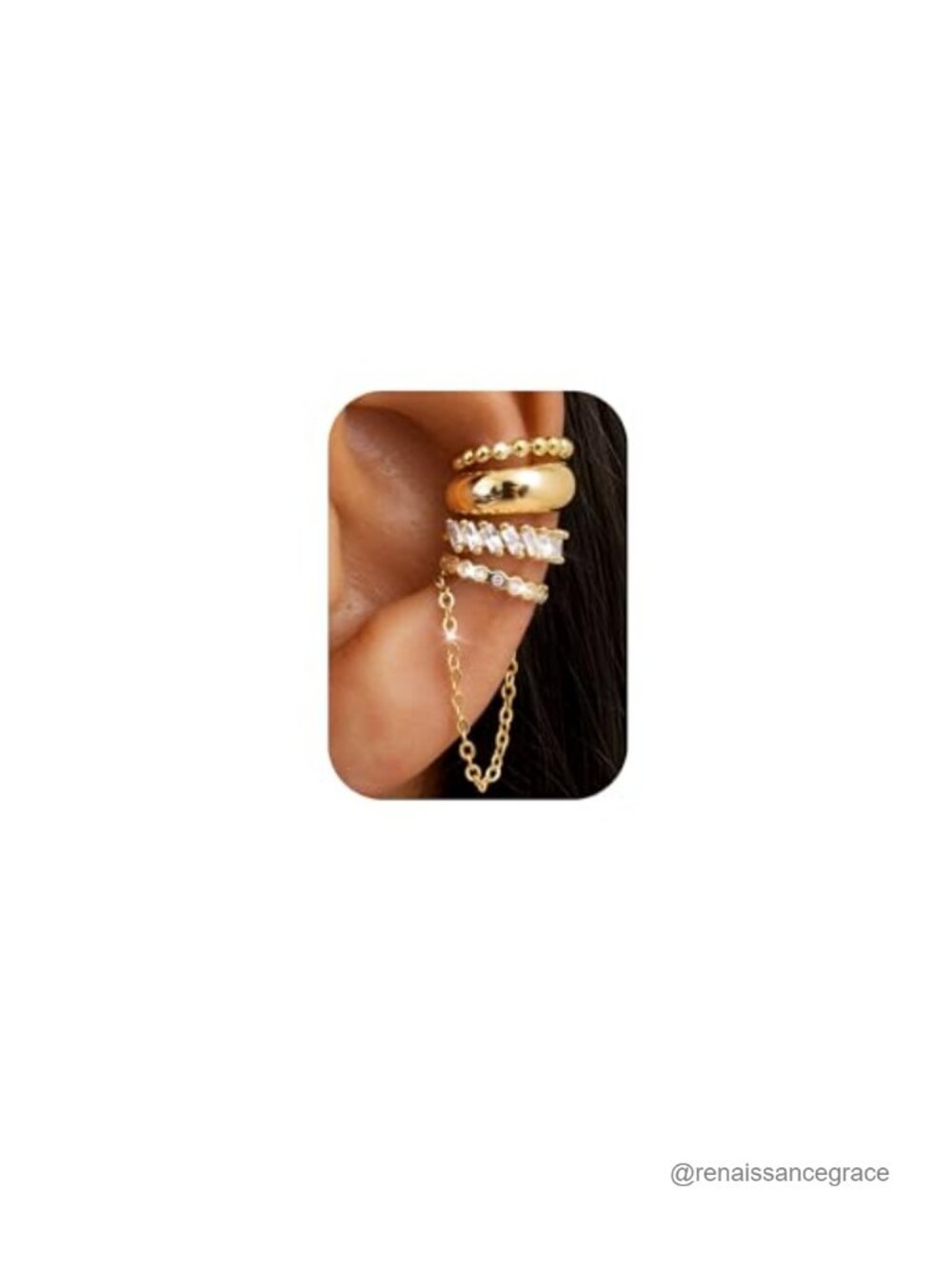 4Pcs Non Piercing Ear Cuffs for Women 14K Gold Plated Adjustable Clip On